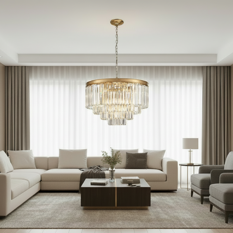MARF 4-Tier Crystal Chandelier 11 Light 600mm (Brass)
