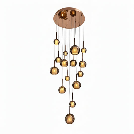 WINKA 15 Light Modern Glass Pendant (Rose Gold)