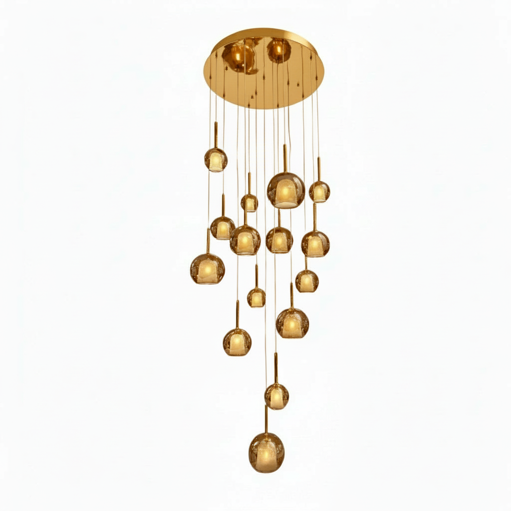 WINKA 15 Light Modern Glass Pendant (Gold)