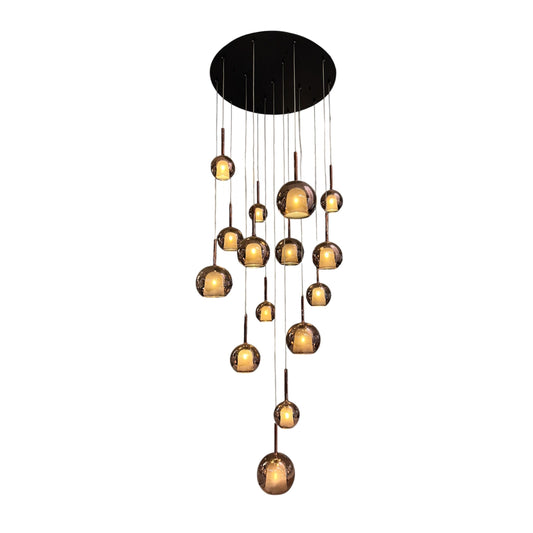 WINKA 15 Light Modern Glass Pendant (Rose Gold Glass)