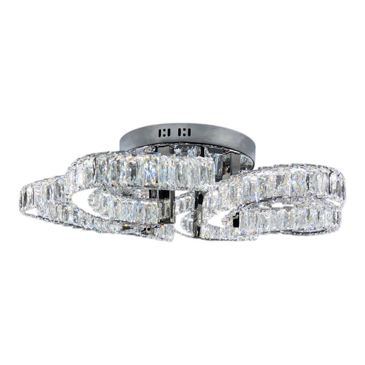 CIAO 5 Ring Crystal Light CTC Tri-Colour LED 550mm (Chrome)