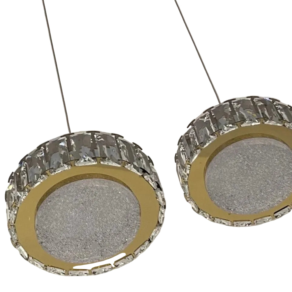 IAN 5 Light Crystal Pendant Tri-Colour LED (Gold)