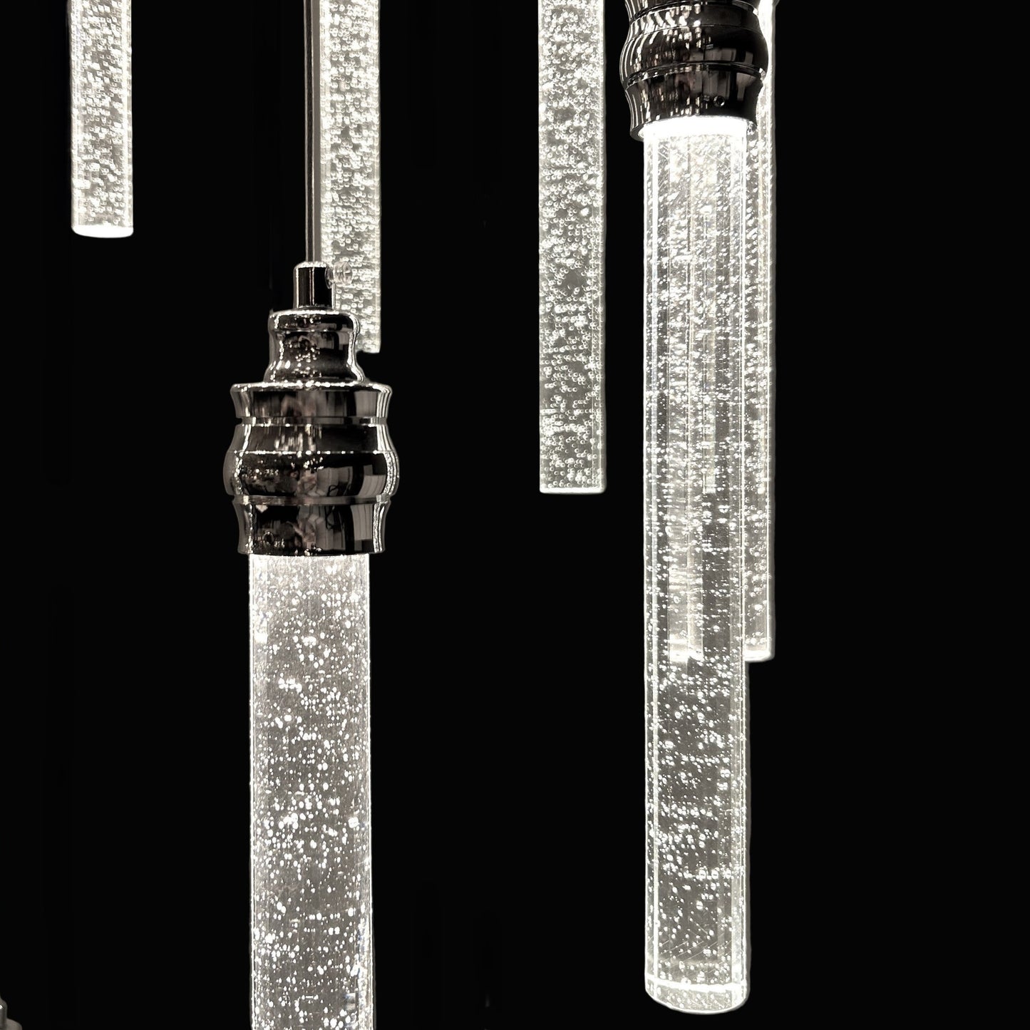 LENA 15 Stick Crystal Chandelier Tri-Colour LED (Chrome)