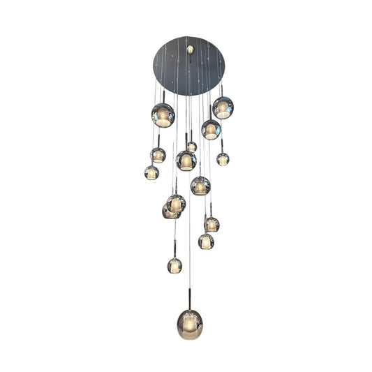 WINKA 15 Light Modern Glass Pendant (Chrome)
