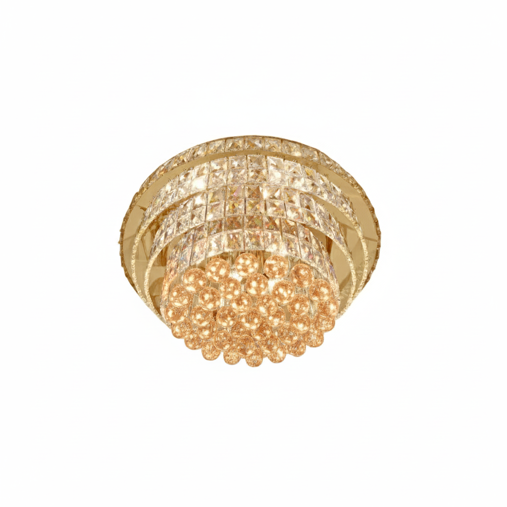 NORRIS Crystal Ceiling Light Tri-Colour LED 600mm (Gold)