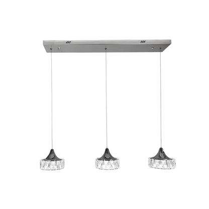 TEO 3 Light Crystal Pendant Tri-Colour LED (Chrome)