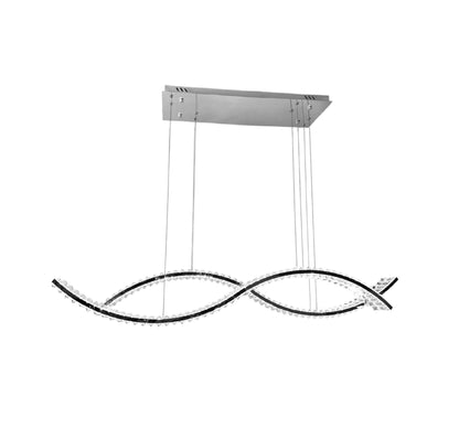 KARL 2 Wave Crystal Pendant Tri-Colour LED (Chrome)