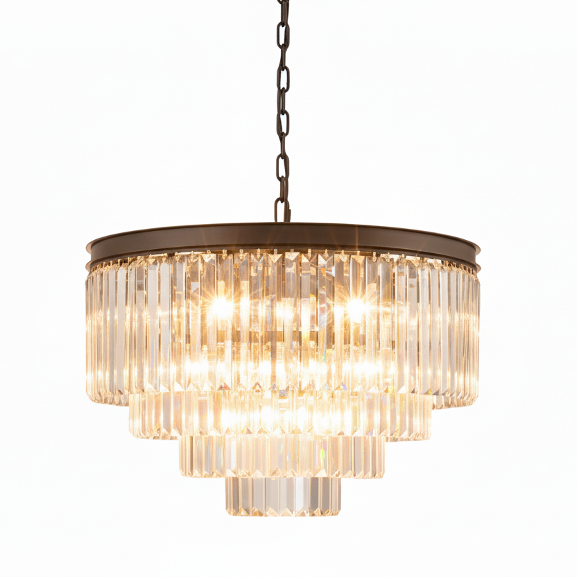 MARF 4-Tier Crystal Chandelier 11 Light 600mm (Black)