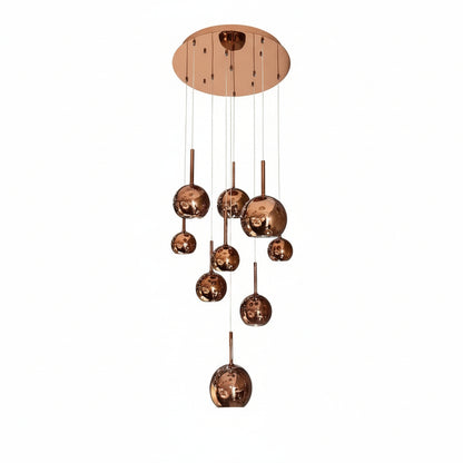 WINKA 9 Light Modern Glass Pendant (Rose Gold)