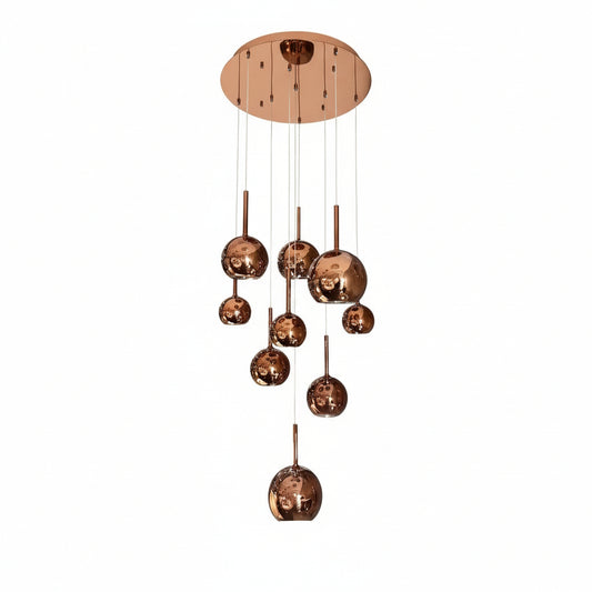 WINKA 9 Light Modern Glass Pendant (Rose Gold)