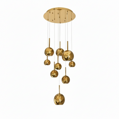WINKA 9 Light Modern Glass Pendant (Gold)