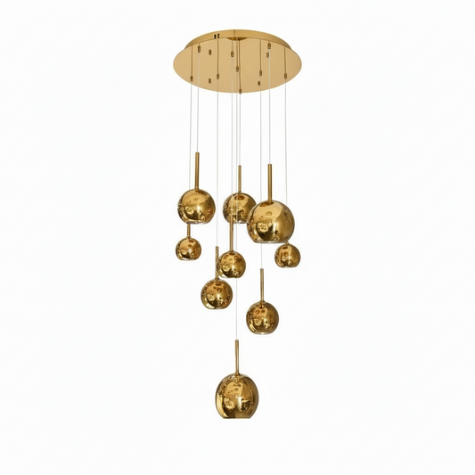 WINKA 9 Light Modern Glass Pendant (Gold)