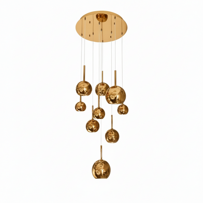 WINKA 9 Light Modern Glass Pendant (Gold)