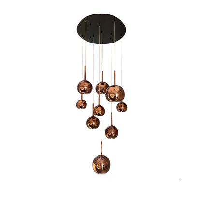 WINKA 9 Light Modern Glass Pendant (Rose Gold Glass)