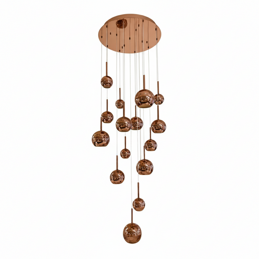 WINKA 15 Light Modern Glass Pendant (Rose Gold)