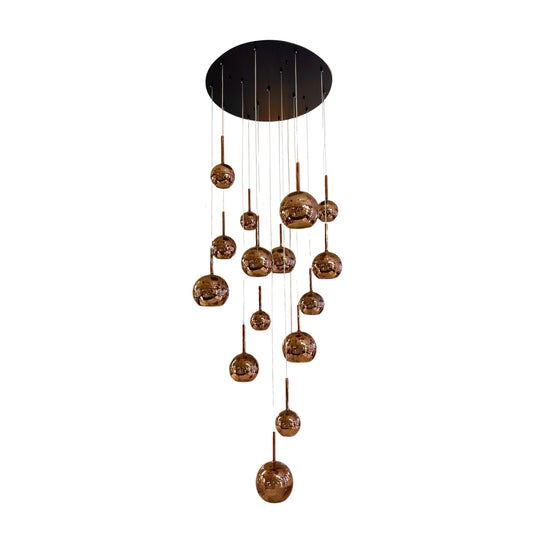 WINKA 15 Light Modern Glass Pendant (Rose Gold Glass)