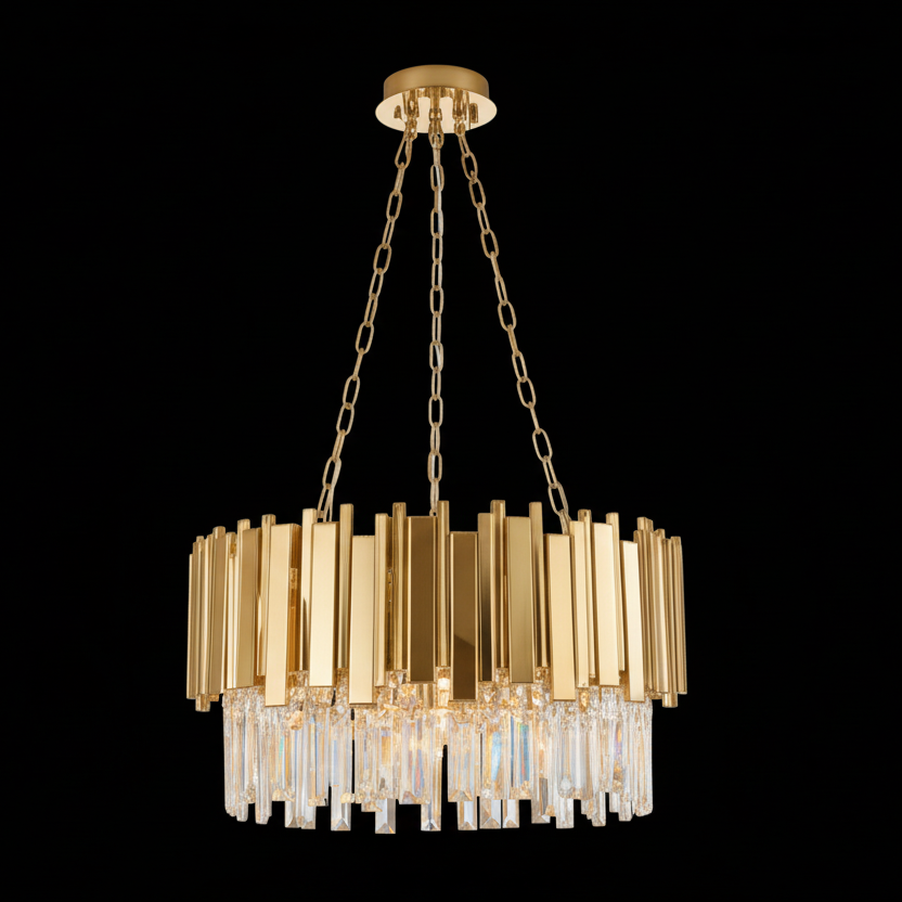 SOPHIE Crystal Chandelier 6 Light 600mm Gold