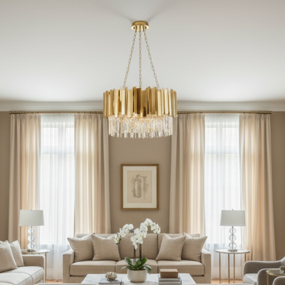 SOPHIE Crystal Chandelier 6 Light 600mm Gold