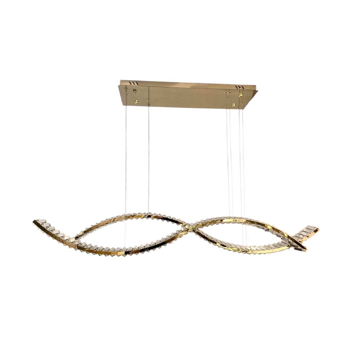 KARL 2 Wave Crystal Pendant Tri-Colour LED (Gold)