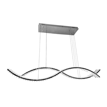 KARL 2 Wave Crystal Pendant Tri-Colour LED (Chrome)