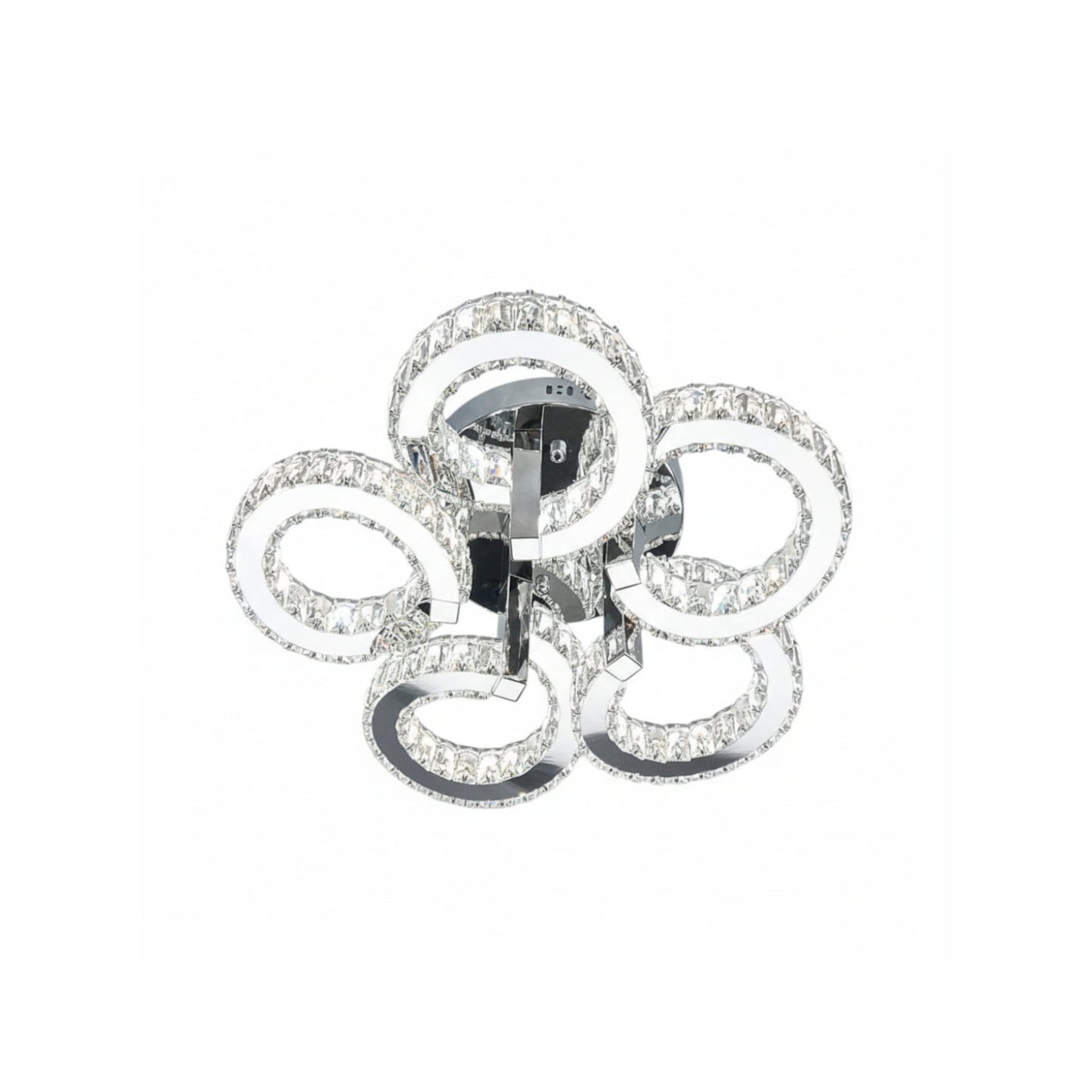 CIAO 5 Ring Crystal Light CTC Tri-Colour LED 550mm (Chrome)