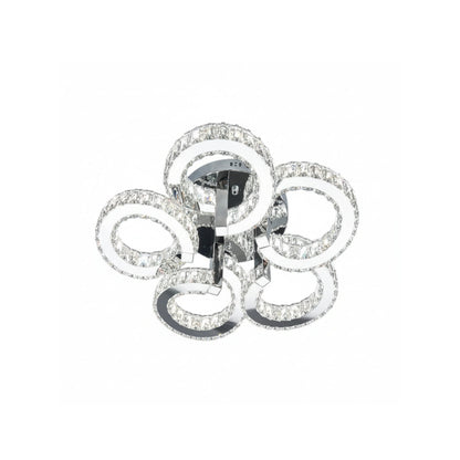CIAO 5 Ring Crystal Light CTC Tri-Colour LED 550mm (Chrome)