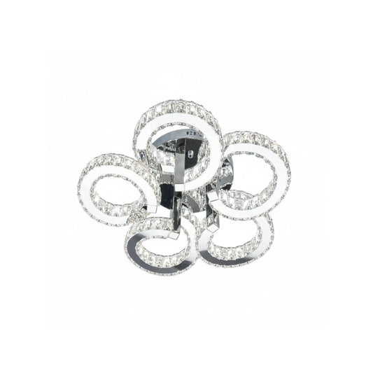 CIAO 5 Ring Crystal Light CTC Tri-Colour LED 550mm (Chrome)