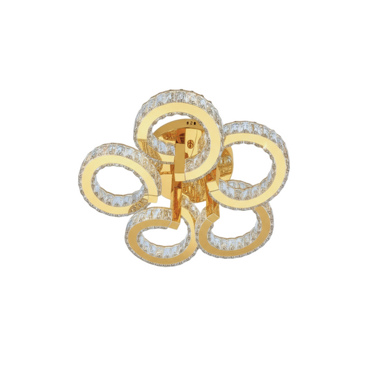 CIAO 5 Ring Crystal Light CTC Tri-Colour LED 550mm (Gold)