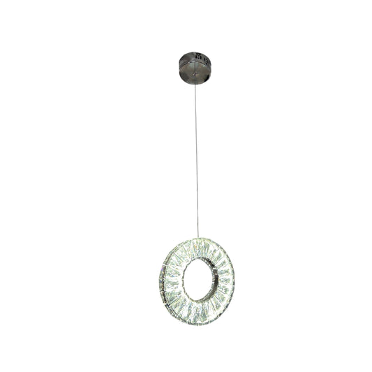 ROBI Single Ring Crystal Pendant Tri-Colour LED (Chrome)