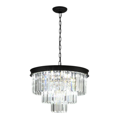 MARF 3-Tier Crystal Chandelier 6 Light 500mm (Black)
