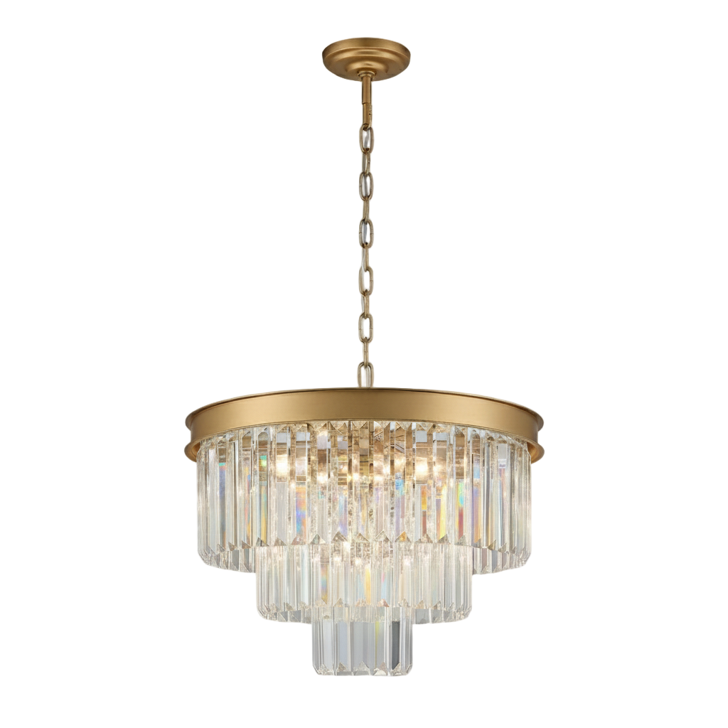 MARF 3-Tier Crystal Chandelier 6 Light 500mm (Brass)