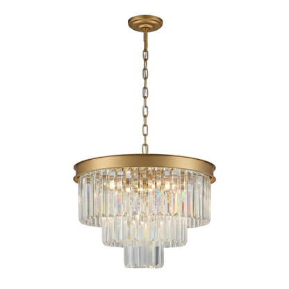 MARF 3-Tier Crystal Chandelier 6 Light 500mm (Brass)