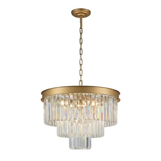 MARF 3-Tier Crystal Chandelier 6 Light 500mm (Brass)