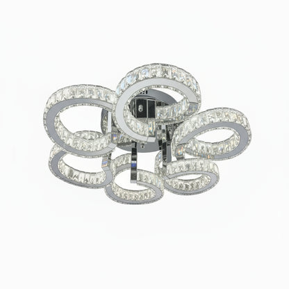 CIAO 6 Ring Crystal Light CTC Tri-Colour LED 700mm (Chrome)