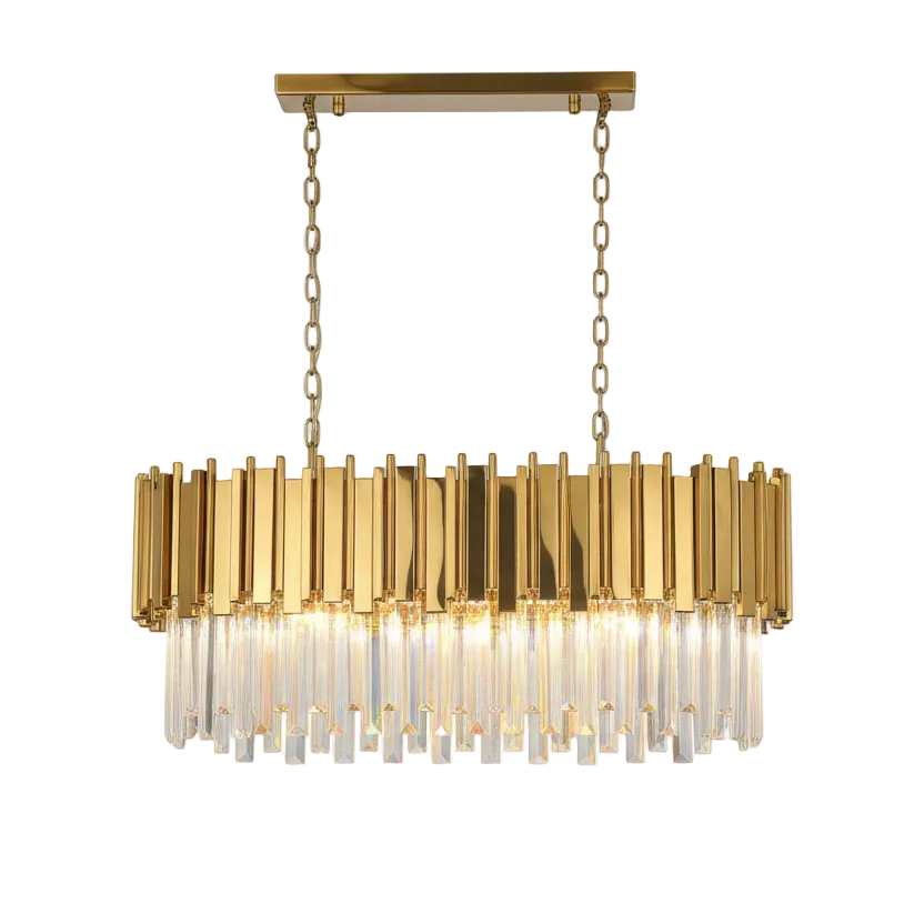 SOPHIE Crystal Chandelier 8 Light Oval 900mm (Gold)