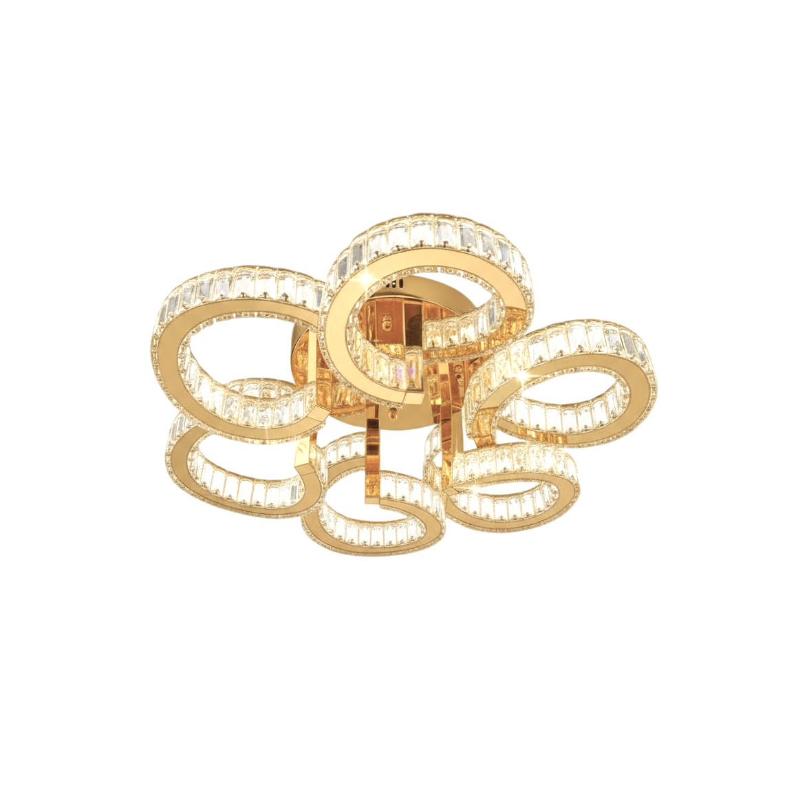 CIAO 6 Ring Crystal Light CTC Tri-Colour LED 700mm (Gold)