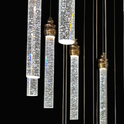LENA 15 Stick Crystal Chandelier Tri-Colour LED (Gold)
