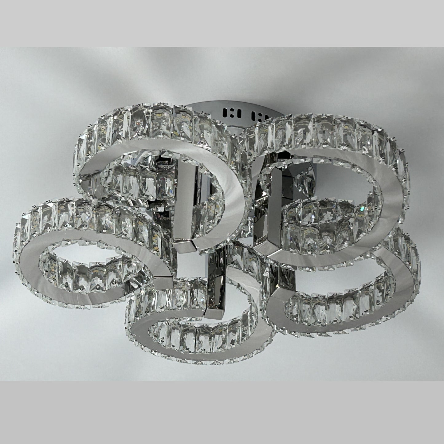 CIAO 5 Ring Crystal Light CTC Tri-Colour LED 550mm (Chrome)