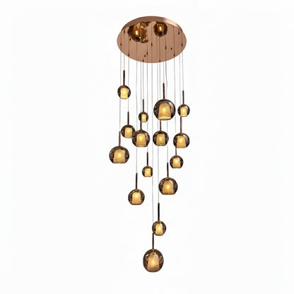 WINKA 15 Light Modern Glass Pendant (Rose Gold)