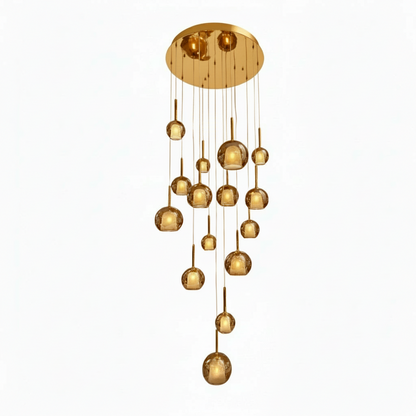 WINKA 15 Light Modern Glass Pendant (Gold)