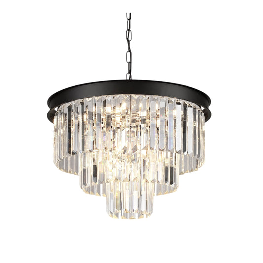 MARF 3-Tier Crystal Chandelier 6 Light 500mm (Black)