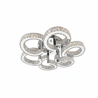 CIAO 6 Ring Crystal Light CTC Tri-Colour LED 700mm (Chrome)