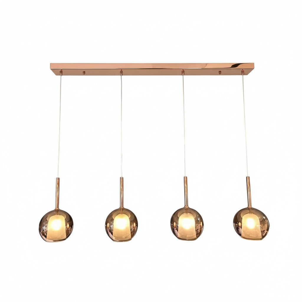 WINKA 4 Light Modern Glass Pendant (Rose Gold)