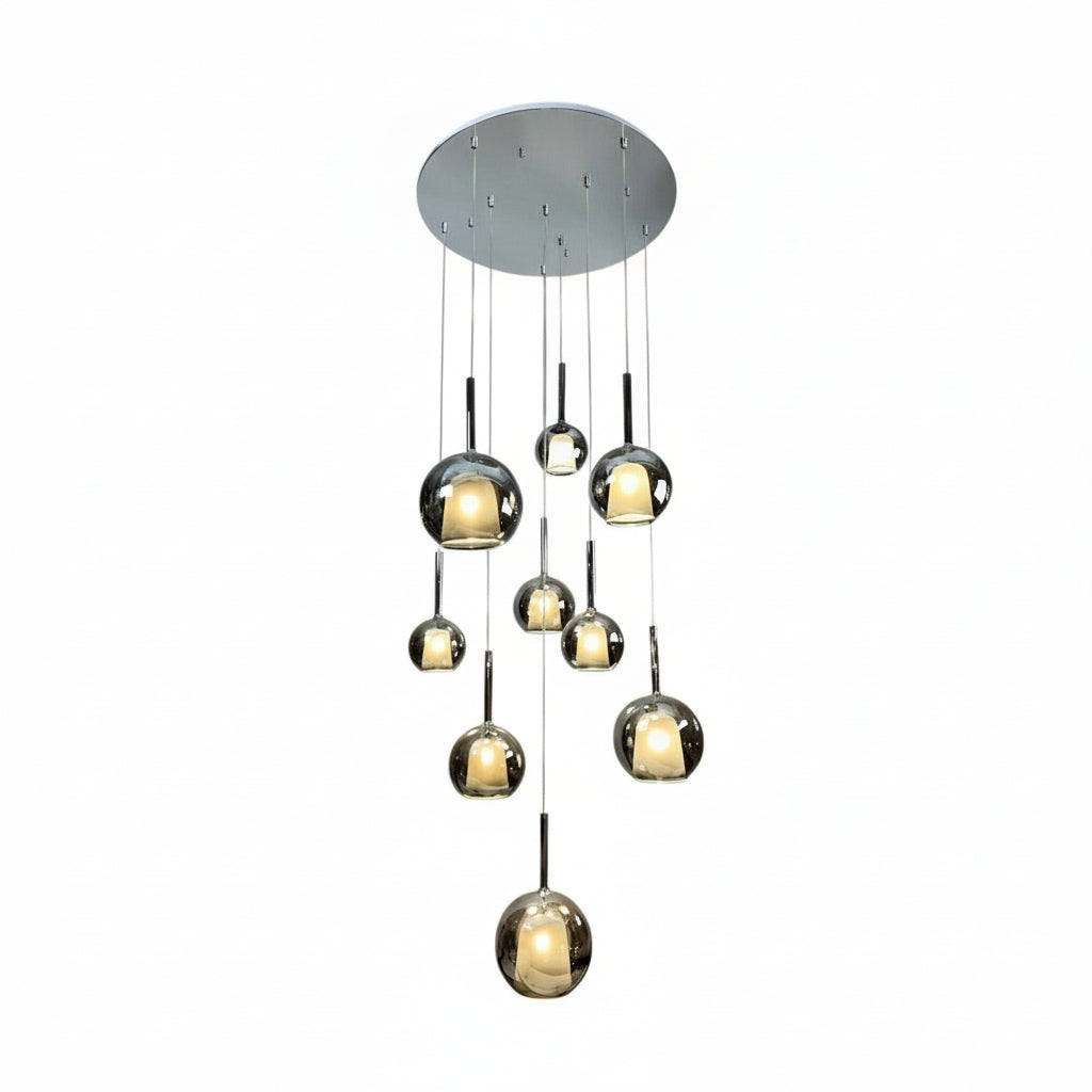 WINKA 9 Light Modern Glass Pendant (Chrome)