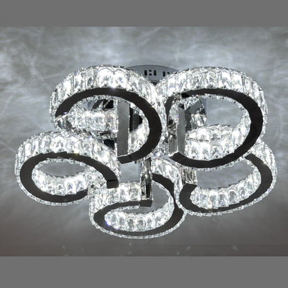 CIAO 5 Ring Crystal Light CTC Tri-Colour LED 550mm (Chrome)