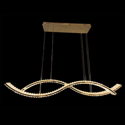 KARL 2 Wave Crystal Pendant Tri-Colour LED (Gold)