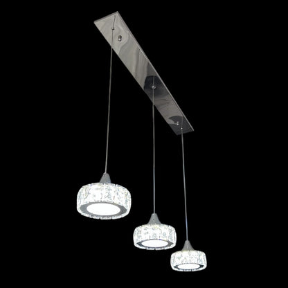 TEO 3 Light Crystal Pendant Tri-Colour LED (Chrome)