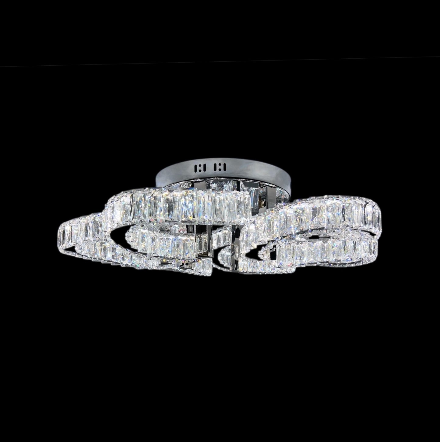 CIAO 6 Ring Crystal Light CTC Tri-Colour LED 700mm (Chrome)