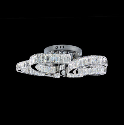 CIAO 6 Ring Crystal Light CTC Tri-Colour LED 700mm (Chrome)