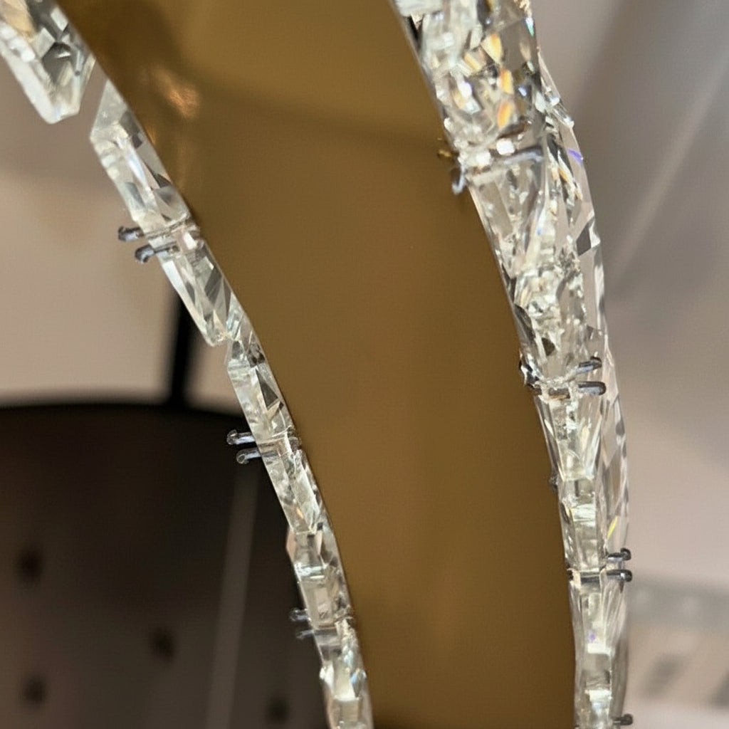 AARON 3 Ring Crystal Pendant Tri-Colour LED (Gold)